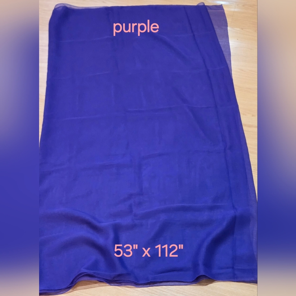 Renaissance Belly Dance Purple ChiffonVeil ~ New~ 53" X 112"